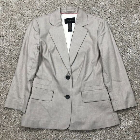 Banana Republic Jacket Womens Extra Small 0 Grey Slim Blazer Sport Coat Ladies - Picture 1 of 9
